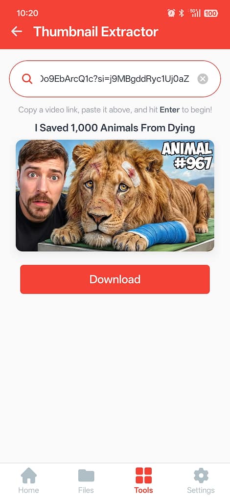 Thumbnail Extractor Preview